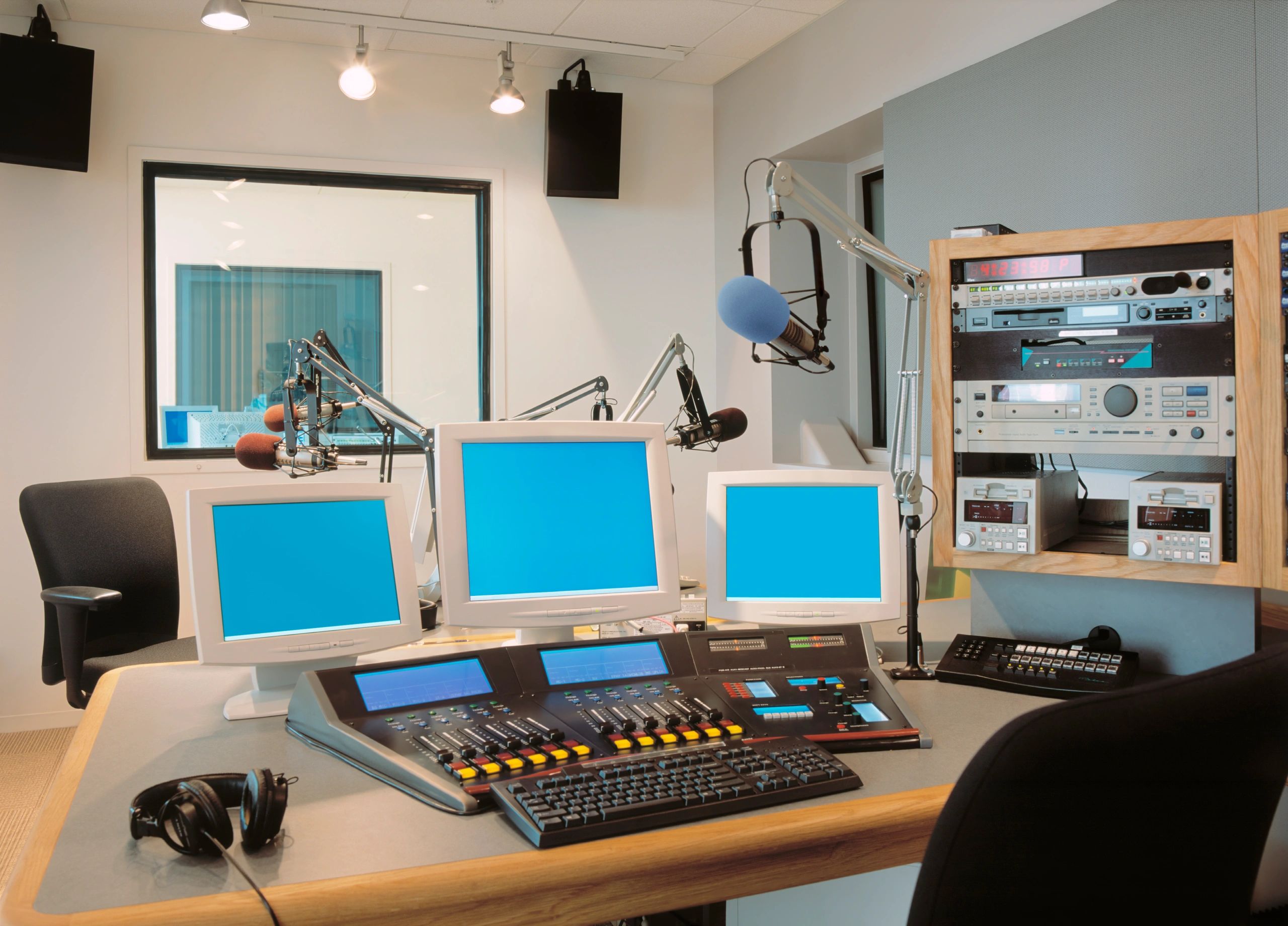 Christian radio broadcasting studio